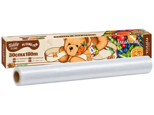 Харчова плівка Teddy Island поліетиленова з пересувним ножем, 30 см×100 м