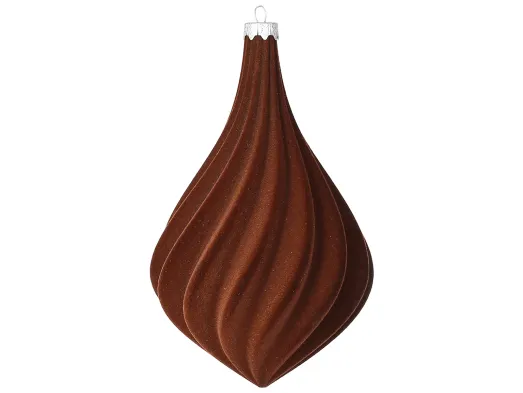 Украшение елочное Velvet Glow с флоковым покрытием светло-коричневое, 11,5×20 см