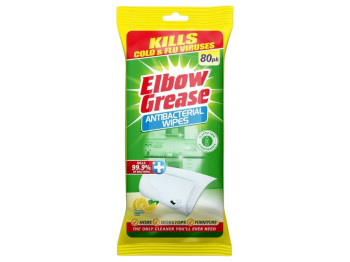 Салфетки антибактериальные Elbow Grease, для уборки, аромат лимон, 80шт