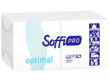 Серветки паперові SoffiPRO одношарові 24x24см білі (ціна за упаковку 400шт)
