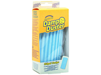 Губка для пилу Scrub Daddy Damp Duster, рельєфна, багаторазова, утримує пил, колір блакитний