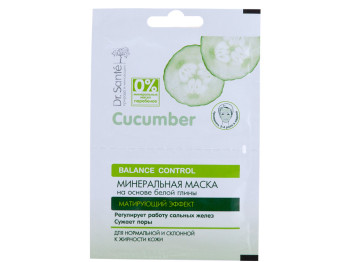 Маска для лица минеральная Dr.Sante "Cucumber Balance Control" 2 сошета по 7мл