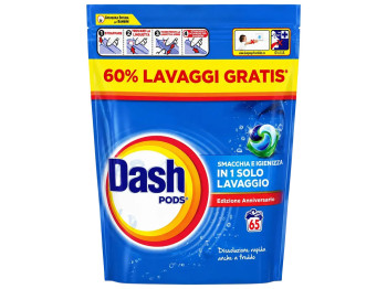 Капсули для прання Dash Pods для видалення плям та гігієнічної чистоти, 65 шт