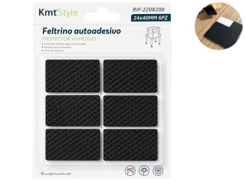 Накладка защитная для мебели KmtStyle, EVA, 4×2,4см, 6шт, цвет черный