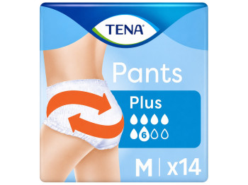 Подгузники-трусики Tena Pants Plus M, впитываемость 6 капель (14 шт)