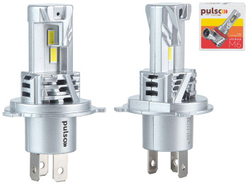 Лампи PULSO LED-chips 7535/9-18v, 2x28w, 6000Lm/6500K, M6-H4 (ціна за набір 2шт)