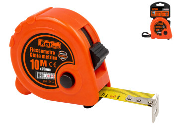 Рулетка Kmt Tools, пластик, нержавіюча сталь, 10м×25мм, колір оранжевий