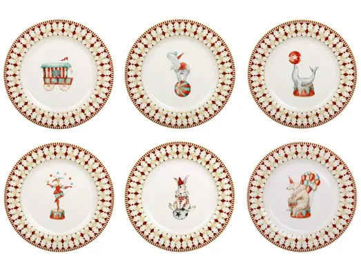 Тарелка фарфоровая десертная Circus Wonderland, 19×1,5 см, 6 дизайнов (цена за 1шт)