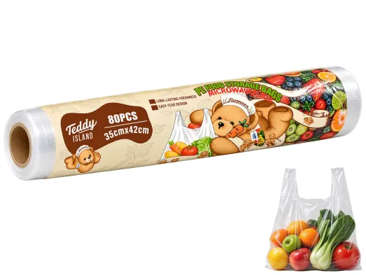 Пакети харчові Teddy Island для зберігання продуктів, поліетиленові, 35×42 см, 80 шт