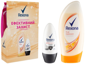 Набір подарунк. Rexona "Ефективний захист" (антиперспірант кульк. 50мл+гель д/душу 250мл+косметичка)