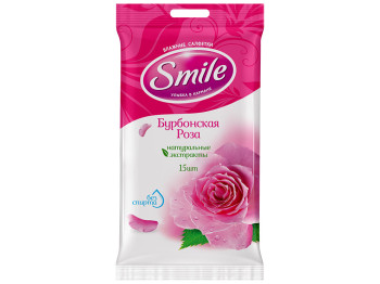 Влажные салфетки Smile Daily "Бурбонская роза" 15шт