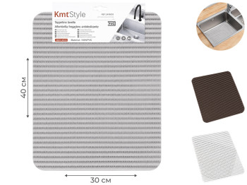 Коврик для раковины Kmt Style, PVC, 30×40см, 3 цвета (цена за 1шт)