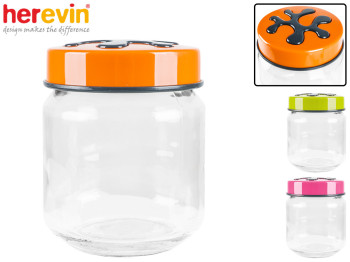 Банка скляна з пластиковою кришкою Herevin Combine Colour 580мл 83912