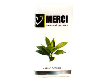 Хустки носові "Merci" "Чайне дерево" двошарові 8шт