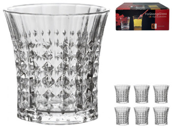 Набір склянок Діамонд Fa Qiang Glass, низьких, 260мл (ціна за набір 6шт)