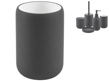 Стакан для зубных щеток Bathlux, керамический, 11,5×7,2 см, темно-серый (цена за 1 предмет)