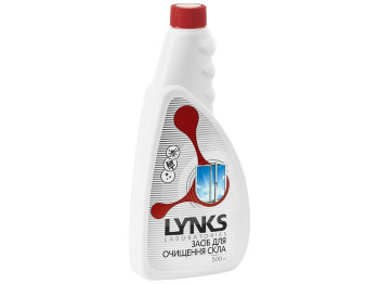 Засіб для очищення скла Lynks Laboratories, інноваційна формула зі спиртом, 500мл, запаска