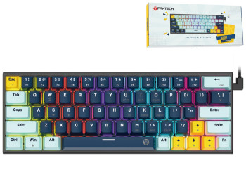 Клавіатура ігрова Fantech ATOM63 MK874V2 Red Switch, Колір Navy