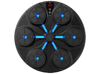Тренажер боксерский музыкальный, настенный, ABS пластик, LED подсветка, Bluetooth, 35см, цвет черный