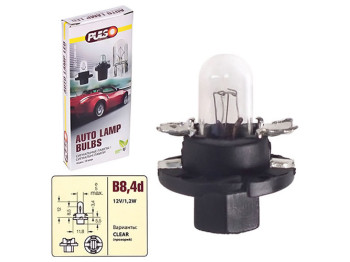 Лампа Pulso габаритна, B8,4d, 1,2Вт-12В clear, 1шт