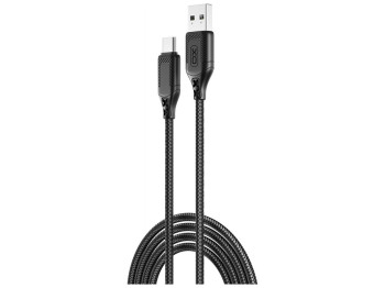 Кабель USB XO NB235 Zebra series Braided 2.4A Type C Колір Чорний