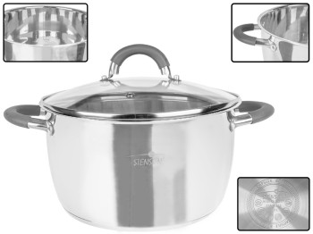 Кастрюля с крышкой с силиконовыми накладками Stenson Cooker индукционное дно D24 6,1л