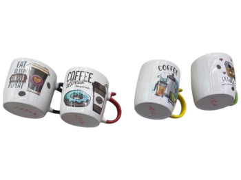 Чашка Coffee break, кераміка, 340мл, 4 дизайни (ціна за 1шт)