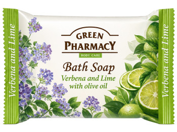 Мило тверде Green Pharmacy Вербена та лайм, з екстрактами вербени, лайма та оливковою олією, 100г