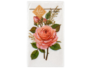 Салфетки бумажные трехслойные Luxy MINI Бутоньерка из роз, 33×33 см, 10 шт