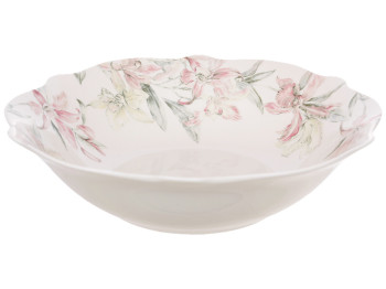 Салатник порцеляновий Pink Orchid, квітковий принт, 1,15 л, 23×6 см
