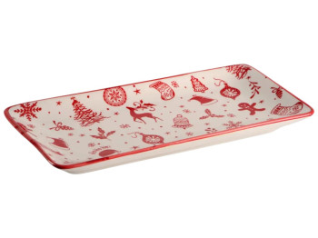 Блюдо новорічне Limited Edition NY XMas Mood, прямокутне, порцелянове, 25,5×13 см