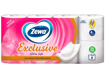 Туалетная бумага Zewa Exclusive Ultra Soft, 4х слойная (цена за упаковку 8шт)