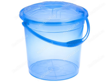 Відро R plastic прозоре з кришкою, голубе, 12л