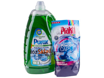 Гель для стирки Purox Universal 5300мл+Порошк. капсулы для стирки Dr. Prakti Color 24шт Экономия 40%
