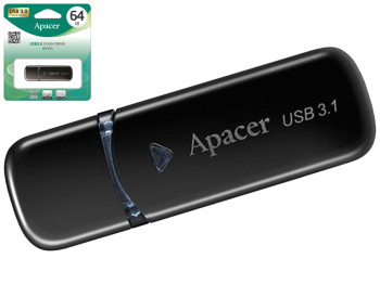 USB флеш-накопичувач 3.2 Apacer AH355 64gb, колір чорний