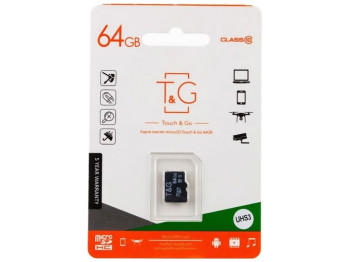 Карта Пам'яті  T&G MicroSDXC 64gb UHS-3 10 Class Колір Чорний