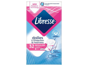 Прокладки ежедневные Libresse Dailies V-Protection & Freshness Regular, 32 шт