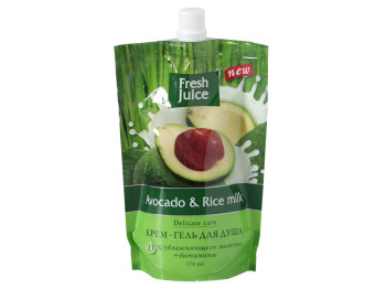 Крем-гель для душа Fresh Juice дой-пак "Avocado & Rice milk" авокадо и рисовое молочко 170мл
