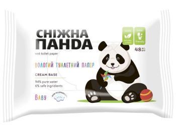 Вологий туалетний папір Сніжна панда Baby Cream, 48шт