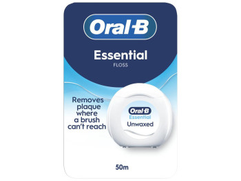 Зубная нить Oral-B Essential Floss, не вощена 50м