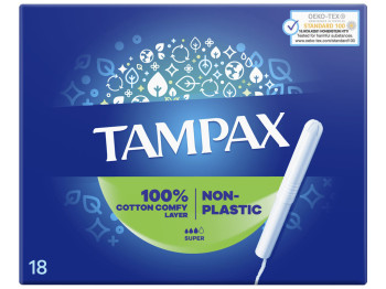 Тампони Tampax Super, з картонним аплікатором, 3 краплі, 18шт