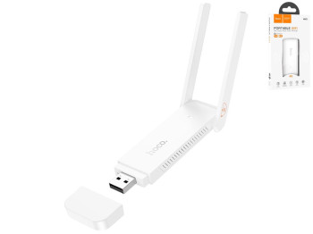 Модем Hoco HI40 Portable, Wi-Fi 2.4ГГц, USB-A, Micro SIM, 150Мб/с, 2 антени, 103×33×9мм, білий