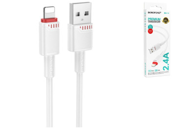 Кабель USB Borofone BX110 Lightning 2.4A, 1м, цвет белый