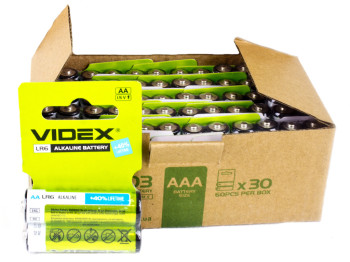 Батарейка алкалиновая Videx, 1.5V, AA, LR6 (цена за лист 2шт) 90898