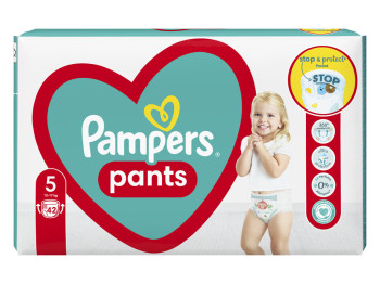 Підгузки-трусики одноразові для хлопчиків і дівчаток Pampers Pants Розмір 5 Junior 12-17кг 42шт