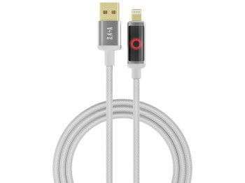 Кабель зарядний Yoki Smart Pulse, Usb-A - Lightning, автовідключення, 12Вт, 1,2м