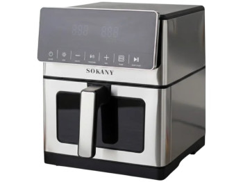 Аерофритюрниця Sokany, сенсорна, 2200Вт, метал, пластик, 10л, 42×34×41,3см, колір сріблясто-чорний