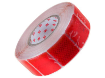 Стрічка світловідбиваюча, 5см х 25м, сигментована, Red (10311/47683)
