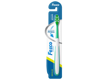 Зубная щетка Fesco Complete Medium зеленая.