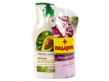 Молочко для инт. гигиены Fresh Juice Avakado & Jasmine 500 мл + подарок крем-гель для душа 170мл.